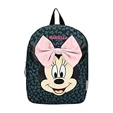 Personalisierter Kindergarten-Rucksack Disney Minnie Mouse mit Name Mädchen | Kleiner Rucksack Kinder Freizeitrucksack mit großer Schleife und Herzdesign