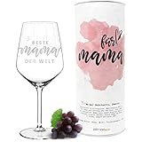 Weinglas XL | Beste Mama der Welt (530ml) in Geschenkbox | Das Geschenk zum Muttertag | Geburtstagsgeschenk | Rotweingläser Weißweingläser