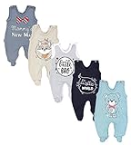 TupTam Baby Unisex Strampler mit Aufdruck Spruch 5er Pack, Farbe: Junge, Größe: 50