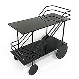 NIVOK 2 Etagen Rolling Storage Rack Cart Badezimmer Auto Küche Storage Trolley Big Black Wheel für Küche, Hotels, Restaurants und Pflegeheime