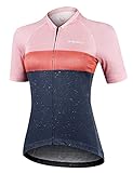 INBIKE Rennrad Trikot Fahrradtrikot Radtrikot Slim Fit Damen schnelltrockend atmungsaktiv feuchtigkeitsaufnahm mit DREI großen Rückentaschen(rosa, S)