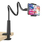 SHAWE Lazy Handy Halter, Schwanenhals Handy Halterung : Universal Flexible Lang Arm Handy Ständer für Phone 11 Pro XS Max XR X 8 7 6 6s Plus, Samsung, und 4-6,5 Zoll Geräte - Schwarz