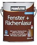 Primaster Fenster- und Flächenlasur 2,5 l teak Holzlasur Holzschutzlasur Lasur