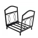 Heavy Duty Firewood Racks Metal Wood Storage Rack American Rustic Iron Fireplace Wood Stacking Storage Rack Grill Firewood Rack Removable (Farbe : Schwarz, Größe : 17 * 13 * 16in)