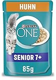 PURINA ONE Senior 7+ Katzenfutter nass, zarte Stückchen in Sauce mit Huhn, 26er Pack (26 x 85g)