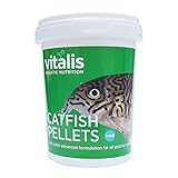 Vitalis Catfish PELLETS Granulat Fischfutter für Aquarium & Teich | Alleinfutter Pellets Futter Fischfutter für Welse allesfressende Fische Pleco Welsfischfutter | Gesund & gut verdaulich (260g-)