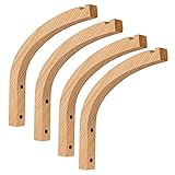 Torribala Pflanzen AufhäNger, Wand PflanzgefäßE für Zimmer Pflanzen, EIN der Wand Montiert Halter Aus Holz, HäNgende Pflanzen Haken, Korb Haken für Laternen, 4 StüCk