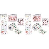 TOYANDONA Toilettenpapier, Weihnachten, Weihnachten, Toilettenpapier, Weihnachtsmann, bedruckt, Toilettenpapier, Weihnachtsmann, 2 Stück