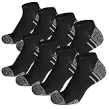 KEECOW 8 Paar Sneaker Socken Herren Damen Sportsocken Atmungsaktive Baumwolle Socken (43-46, Schwarz)