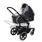 Universal Regenschutz für Kinderwagen mit Babywanne/Reflektorstreifen für mehr Sicherheit in der Dämmerung/Wasserdichter Reißverschluss - Schadstofffrei