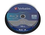 Verbatim BD-R Single Layer Blu-ray Rohlinge 25 GB, Blu-ray-Disc mit 6-facher Schreibgeschwindigkeit, mit Kratzschutz, 10er-Pack Spindel, Blu-ray-Disks für Video- und Audiodateien