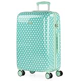 ITACA - Reisekoffer Kinder Polycarbonat Koffer Kinder Kinderkoffer Mädchen - Kinder Koffer mit Integriertes Zahlenschloss - 4 Rädrig Kinder Reisekoffer - Langlebiger Kindertrolley, Mint Moles