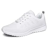 XPERSISTENCE Sport Tennisschuhe Damen Laufschuhe Sneakers Turnschuhe Fitness Gym Leichtes Bequem Schuhe (Weiß 39 EU)