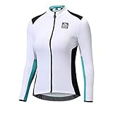 Santic Fahrradtrikot Damen Langarm Radtrikot Damen Fahrradshirt/Radshirt/Bikeshirt MTB mit Taschen Blau M