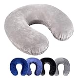 Schramm Nackenkissen 4 Farben wählbar Reisekissen Nackenhörnchen orthopädisches Nackenstützkissen Memory-Schaum Travel Neck Pillow, Farbe:grau