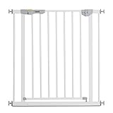 Hauck Türschutzgitter / Treppenschutzgitter für Kinder Autoclose N Stop 2 Safety Gate / selbtstschließend / ohne Bohren / 75 - 80 cm breit / erweiterbar mit separater Verlängerung / Metall Gitter weiß