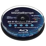 Blu-ray Disc Mediarange BD-R DL 50 GB, 6x Speed fullprintable in Cakebox 50 Stück