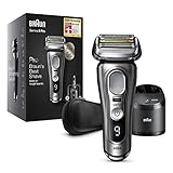 Braun Series 9 Pro Premium Rasierer Herren mit 4+1 Scherkopf, Elektrorasierer & ProLift Trimmer, 5-in-1 Reinigungsstation, 60 Min Laufzeit, Wet & Dry, Geschenk Mann, 9465cc, noble metal