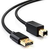 deleyCON 3,0m USB 2.0 Datenkabel Druckerkabel Scannerkabel - USB A-Stecker zu USB B-Stecker für Drucker Scanner Printer - Schwarz