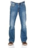 MUSTANG Herren Jeans Hose Oregon Bootcut Männer Jeanshose Denim Stretch Baumwolle Blau Schwarz W30 W31 W32 W33 W34 W36 W38 W40, Größe:W 34 L 32, Farbe:Medium Blue Denim (682)