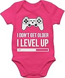 Shirtracer Geburtstagsgeschenk Geburtstag - I Don't get Older I Level up - 6/12 Monate - Fuchsia - Kurzarm - BZ10 - Baby Body Kurzarm für Jungen und Mädchen