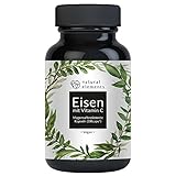 Eisen mit 42mg natürlichem Vitamin C - 180 geschmacksneutrale Kapseln - Premium-Rohstoff: Ferrochel® Eisenbisglycinat in magensaftresistenten Kapseln - hochdosiert, vegan