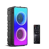 Bluetooth Lautsprecher, 60W Grosse Bluetooth 5.0 Box Musikbox Bass Boost, Lautester Tragbarer Kabelloser Lautsprecher, LED-Leuchten, 10000 Batterie, Outdoor Lautsprecher für Party zu Hause Geschenke