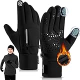 TTCOTOKE Winter Thermo Handschuhe, 2022 Neu Radsporthandschuhe Touchscreen Handschuhe wasserdichte Fahrradhandschuhe Damen Herren Anti-Rutsch Winddicht Thermo Handschuhe für Fahrrad Ski ArbeitsLaufen