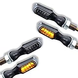 LED Mini Blinker Tini GM getönt schwarz 4er Set 2 Paar Motorrad Quad ATV