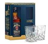 Jim Beam Double Oak Whiskey Exclusive crystal tumbler gift set 70cl