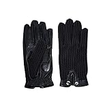 DAPERCI Sommer-Motorrad-REIT-Leder-Fahrhandschuhe Herren-Touchscreen-Ziegenleder-Fahrerhandschuhe, ungefüttert Motorrad-Handschuhe (Color : Nero, Size : 9)