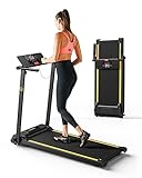 Laufband,UREVO Laufband für zuhause,1-10KM,2,25 PS Mini Klappbar Laufband mit 12 voreingestellten Programmen,100KG belastbar, LCD-Monitor,Laufband klappbar Für Heimfitnessübungen