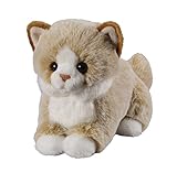 Deine Tiere mit Herz Bauer Spielwaren Katze: Liegendes Kuscheltier aus softem Plüsch, ideal zum Liebhaben und Verschenken, 18 cm, beige (12502)