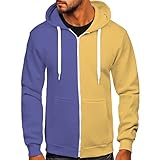 Finetyu Männlich Herbst und Winter Freizeit Reisen Sport farblich passende Slim Fit Reißverschluss mit Kapuze Langarm Pullover Top Sweatshirt Mit Kragen Herren