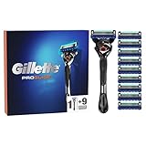 Gillette ProGlide Nassrasierer Herren, Rasierer + 10 Rasierklingen mit 5-fach Klinge, Geschenk Männer