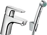 hansgrohe Ecos Wasserhahn mit Bidette Handbrause und Brauseschlauch 160 cm