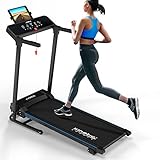 Kinetic Sports KST4600FX elektrisches Laufband klappbar | XXL Breite Lauffläche | Stark & Leiser 1,5 PS-DC Elektromotor bis 12 km/h | Manuelle Steigung | 13 Programme + Tablet Halterung | bis 120kg