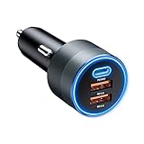 SONRU 66W Zigarettenanzünder USB C Adapter, Auto ladegerät 9A KFZ Ladegerät mit PD3.0 Dual QC 3.0 USB Auto Adapter Autoladegerät für iPhone Samsung Google Pixel Tablet Alle Geräte