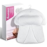 Vicsainteck Badewannenkissen Nacken, Badekissen für Badewanne Nackenkissen Badewanne 4D Mesh Stützt Kopf, Nacken und Rücken, Badewanne Kissen für Home Spa mit Starken Saugnäpfen