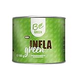 BeGreen Infla Green mit Bio-Kurkuma Pulver mit MSM, Ingwer, Piperin, Bromelain, Papain und Zink | pflanzliche Inflammation Intensivkur ohne chemische Entzündungshemmer | 180g hochdosiert