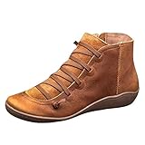 Wanderschuhe für Damen, wasserdicht, breite Passform, Stiefeletten für Damen, Fußgewölbeunterstützung, bequeme, weiche Sohle, orthopädische Schuhe, rutschfest, leicht, Lederstiefel,