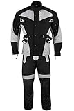 German Wear 2-teiler Motorradkombi Cordura Textilien Motorradjacke + Motorradhose, 48/S, Grau