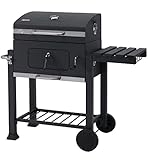 tepro Holzkohlegrill Grillwagen Toronto Click, Grillfläche: ca. 56 x 41,5 cm, Anthrazit/Edelstahl