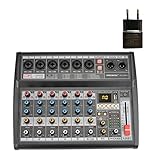 ZHELLY Audio-Mischpult Ag-06m Soundkarte Mischkonsole Phantom Power 16 Digital USB Aufzeichnungsfunktion Audio Mixer 6-Kanäle für Aufnahme DJ Bühne Karaoke (Color : E-U)