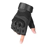 Selighting Taktische Handschuhe Motorrad Handschuhe Herren Halbfinger Sporthandschuhe für Airsoft Militär Paintball Motorrad Fahrrad (Schwarz, XL)