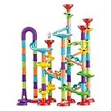 Hearthxy Kugelbahn Murmelbahn Kinderspiel 142pcs Mehrfarbige Marble Run Set Sicheres Bauspiel -Kit zur Verbesserung der Kinderpraktikum für Fähigkeiten Beobachtung Kreativität