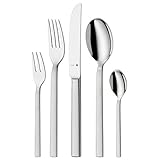 WMF Lyric Plus Besteck Set 12 Personen, 66 teilig, 60 Teile mit Servierbesteck, Hohlheftmesser, Cromargan protect teilmattiert, kratzbeständig