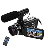 Andoer 4K Ultra HD YouTube Video Kamera Handheld DV Professional Digitale Videokamera CMOS-Sensor-Camcorder mit 0,45-fachem Weitwinkelobjektiv und Hot Shoe Mount