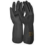 HandschuhMan. 1 Paar Schwarze Gummihandschuhe Neopren, lebensmittelgeeignet, Chemikalienschutzhandschuhe (10/XL)