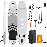 ephex Aufblasbares Paddelbrett 10'6'' x 32'' x 6'', Stand-Up-Paddle board, Premium-Sup-Board-Zubehör und Rucksack, Leine, Paddel, wasserdichte Tasche und Handpumpe